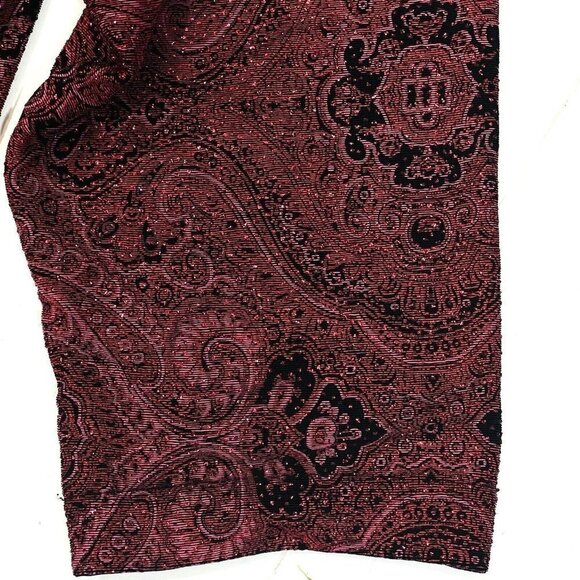 Vtg DRESS BARN Womens‎ Glittery Maroon Top Size 18/20 Paisley Christmas Party - Picture 5 of 15